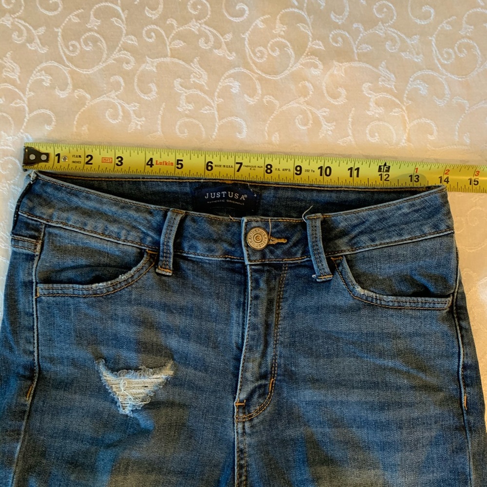 Just USA Distressed Frayed Hem Skinny Ankle Jeans - Picture 10 of 16